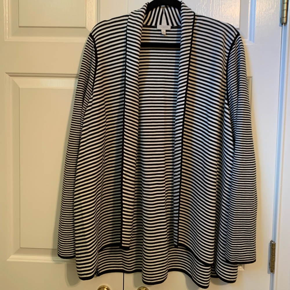 Talbots striped sweater/jacket- XL